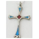 24" .925 Silver Necklace with a Silver Cross with
