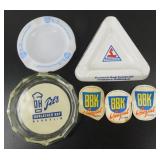 * 3 German Ashtrays (1 has Chip) with Labels