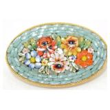 Vintage Italian Micro-Mosaic Floral Brooch