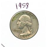 1958 Washington Silver Quarter