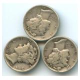 Mercury Silver Dimes - Group of Three, 90% Silver