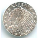 Incuse Indian Fractional Silver Round - 1/10 oz,