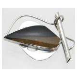 Mid-Century Sterling Silver, Chalcedony, and