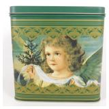 Vintage Victorian Postcard-Inspired Tin Container