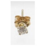 14K Yellow Gold and Diamond Pierced Earring -