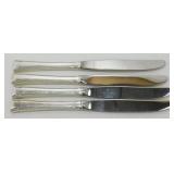 4 Sterling Silver Knives with Stainless Blades