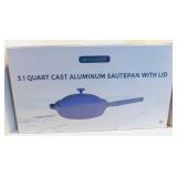 * New Blue 3 Quart Cast Aluminum Sautï¿½ Pan w/ Lid
