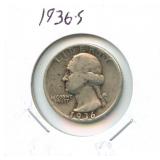 1936-S Washington Silver Quarter