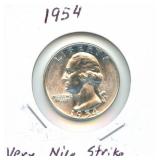 1954 Washington Silver Quarter - Very Nice Strike