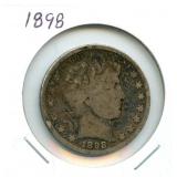 1898 Barber Silver Half Dollar