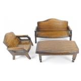 3 Pieces of Wooden Dollhouse Furniture