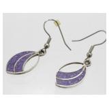 Sterling Silver Lepidolite Pierced Earrings -