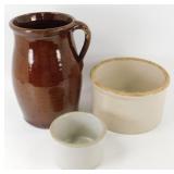 * Brown Stoneware Pitcher (10" H x 6" W at the