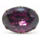 Vintage Sterling Silver Purple Stone Pin/Brooch