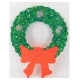 * 19" Vintage Christmas Wreath Plastic Popcorn