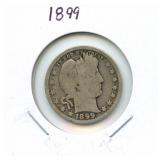1899 Barber Silver Quarter