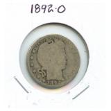 1892-O Barber Silver Quarter