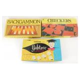 * Group of 3 Vintage Board Games - Backgammon,