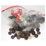* Group of Vintage Radio Parts - Knobs, Lights