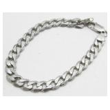 Sterling Silver Cuban Link Bracelet - Diamond