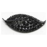 Vintage 1960s Black Brooch - Mid-Century Costume
