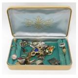 Vintage Jewelry Box with Nice Assortment of