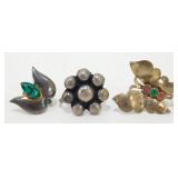 Group of Sterling Silver Jewelry - Flowers & a
