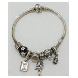 Pandora Sterling Silver Charm Bracelet, 7" Long