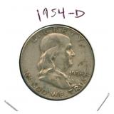 1954-D Franklin Silver Half Dollar