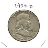 1954-D Franklin Silver Half Dollar
