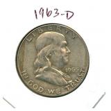 1963-D Franklin Silver Half Dollar