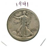 1941 Walking Liberty Silver Half Dollar