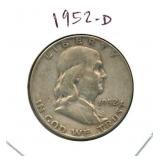 1952-D Franklin Silver Half Dollar