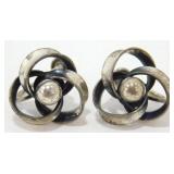 Vintage Beau Sterling Geometric Knot Earrings