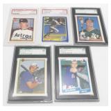 3 Graded Baseball Cards: Bagwell Rookie, Sosa