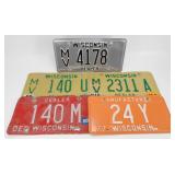 (4) Wisconsin Dealers Plates and One Wisconsin