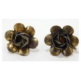 Vintage Coro Sterling Silver Floral Earrings