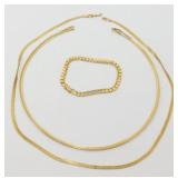 2 Goldtone Necklaces & a Goldtone Bracelet