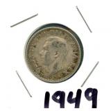 1949 Canada 25 Cents - 80% Silver