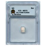 ICG MS70 Valcambi SUISSE One Gram .999 Fine
