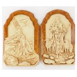 * Vintage 1960 Chalkwear Religious 3-D Plaques by