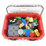 * Red Plastic Tote of Legos