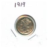 1919 Mercury Silver Dime