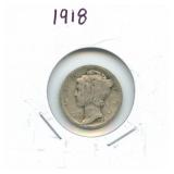 1918 Mercury Silver Dime
