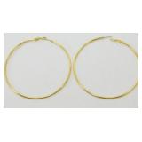 3" Hoop Goldtone Earrings - New