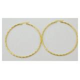 2-1/2" Goldtone Hoop Earrings - New
