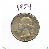 1954 Washington Silver Quarter