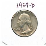 1959-D Washington Silver Quarter