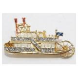 Lauren Spencer Jeweled Showboat Brooch - Detailed
