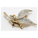 Vintage Rhinestone Brooch - Mid-Century Costume